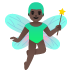 🧚🏿‍♂️ man fairy: dark skin tone display on Google